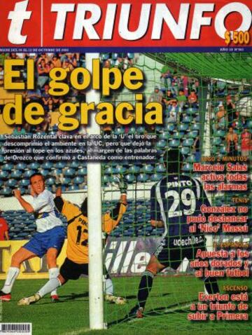 Sebasti&aacute;n Rozental marca uno de los goles cruzados en el triunfo 2-1 del 05-03-2003