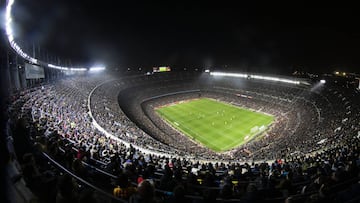 BARCELONA, SPAIN - December 18: A panoramic view of Nou Camp Stadium during the Barcelona V Real Madrid, La Liga regular season match at Estadio Camp Nou on December 18th 2019 in Barcelona, Spain. (Photo by Tim Clayton/Corbis via Getty Images)