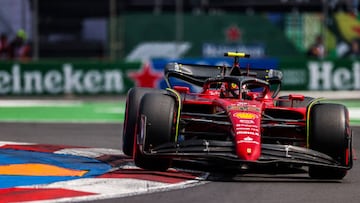 MEXICO CITY, MEXICO - OCTOBER 29: Carlos Sainz of Ferrari and Spain during qualifying ahead of the F1 Grand Prix of Mexico at Autodromo Hermanos Rodriguez on October 29, 2022 in Mexico City, Mexico. (Photo by Peter J Fox/Getty Images )
