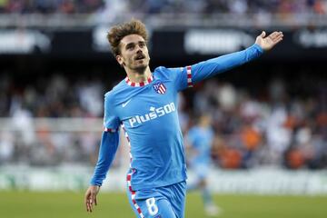 Griezmann celebra su gol ante el Valencia.