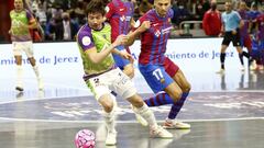 27/02/22 Final de la Supercopa de España de Fútbol Sala que han disputado FC Barcelona y Palma Futsal en el Palacio de Deportes de Jerez.

El conjunto azulgrana se ha impuesto al cuadro balear en la tanda de penaltis para alzarse con su tercer título 2-2 (3-2). 
