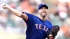 BALTIMORE, MD - JUNE 28: Max Scherzer #31 of the Texas Rangers pitches in the second inning during a baseball game against the Baltimore Orioles at the Oriole Park at Camden Yards on June 28, 2024 in Baltimore, Maryland.   Mitchell Layton/Getty Images/AFP (Photo by Mitchell Layton / GETTY IMAGES NORTH AMERICA / Getty Images via AFP)