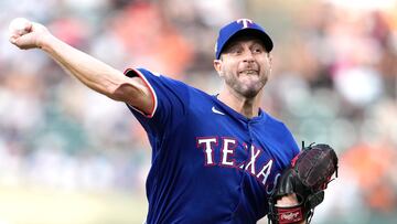 BALTIMORE, MD - JUNE 28: Max Scherzer #31 of the Texas Rangers pitches in the second inning during a baseball game against the Baltimore Orioles at the Oriole Park at Camden Yards on June 28, 2024 in Baltimore, Maryland.   Mitchell Layton/Getty Images/AFP (Photo by Mitchell Layton / GETTY IMAGES NORTH AMERICA / Getty Images via AFP)