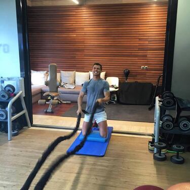Cristiano going flat out: double session in the gym and pool