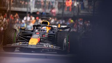 Red Bull Racing's Dutch driver Max Verstappen races during the 2024 Canada Formula One Grand Prix at Circuit Gilles-Villeneuve in Montreal, Canada, on June 9, 2024. (Photo by Geoff Robins / AFP)