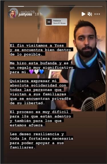YosStop regala a su novio bufanda que tejió en el penal