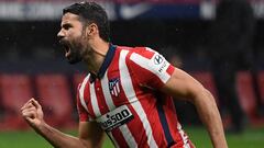 Diego Costa celebra el 3-1 en el Atl&eacute;tico-Elche.