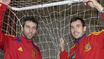 <b>GOLEADORES. </b>Torras y Borja fueron los autores de los goles en el debut de España en 2008 ante Irán.