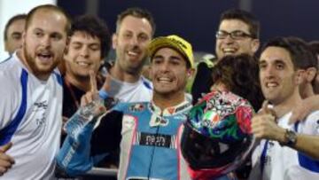 Luis Salom celebra su segundo puesto en Losail.
