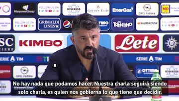 A Gattuso no le hacen gracia los casos de covid-19 en Barcelona