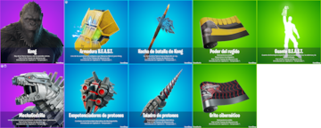 fortnite skins kong mechagodzilla objetos