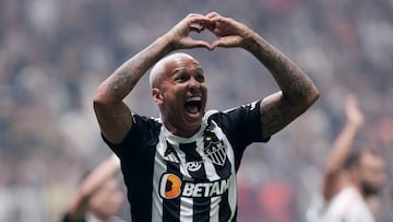 Soccer Football - Copa Libertadores - Semi Final - First leg - Atletico Mineiro v River Plate - Arena MVR, Belo Horizonte, Brazil - October 22, 2024 Atletico Mineiro's Deyverson celebrates scoring their first goal REUTERS/Cris Mattos