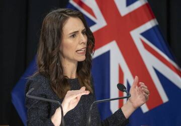 Prime Minister Jacinda Ardern speaks during the Covid-19 update and media conference with Director General of Health Dr Ashley Bloomfield at the Parliament Buildings.