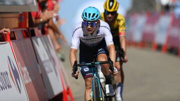 SIERRA DE LA PANDERA, SPAIN - SEPTEMBER 03: Miguel Ángel López Moreno of Colombia and Team Astana – Qazaqstan crosses the finish line during the 77th Tour of Spain 2022, Stage 14 a 160,3km stage from Montoro to Sierra de La Pandera 1815m / #LaVuelta22 / #WorldTour / on September 03, 2022 in Sierra de La Pandera, Spain. (Photo by Justin Setterfield/Getty Images)