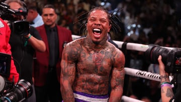 Gervonta Davis después de su victoria ante Ryan García en Las Vegas.