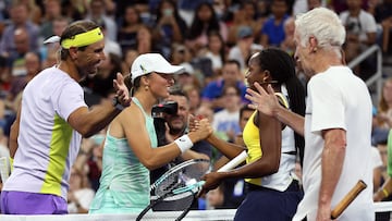 Iga Swiatek y Rafael Nadal se enfrentaron a John McEnroe y Coco Gauff.