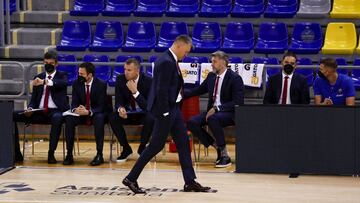 Sarunas Jasikevicius, durante el partido que ha enfrentado al Barcelona y al Iberostar Tenerife, correspondiente a la novena jornada de la Liga Endesa