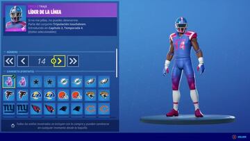 Podemos personalizar a los skins de la NFL con una gran variedad de opciones