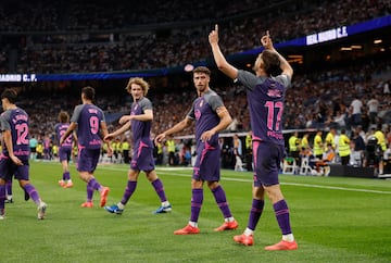 Jofre, en la celebración del 0-1 al Real Madrid en el Bernabéu.