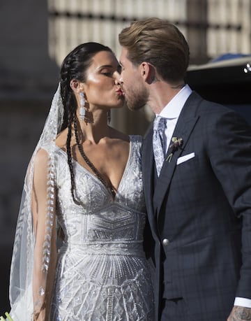 Sergio Ramos se casó con Pilar Rubio y lucían radiantes. 