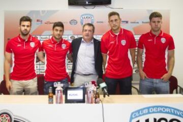 Presentacion de Campillo, Igor Martínez, Carlos Fernández y Mario Barco nuevos jugador del Lugo
