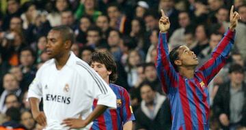 Ronaldinho salió aplaudido del Bernabéu el 19 de noviembre de 2005.