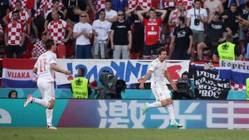 Soccer Football - Euro 2020 - Round of 16 - Croatia v Spain - Parken Stadium, Copenhagen, Denmark - June 28, 2021 Spain&#039;s Mikel Oyarzabal celebrates scoring their fifth goal Pool via REUTERS/Hannah Mckay