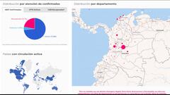 Este es el mapa del coronavirus en Colombia, distribuido por departamentos y regiones, a hoy 30 de abril de 2020. Bogot&aacute; es la ciudad m&aacute;s afectada.
