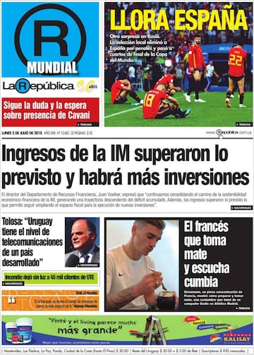 Las portadas de la prensa tras la eliminación de España