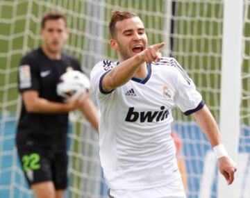 Jesé celebra un gol con el Castilla ante el Córdoba. 
