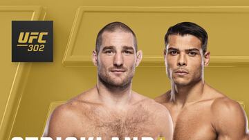 Cartel de la pelea coestelar del UFC 302, con Sean Strickland y Paulo Costa.