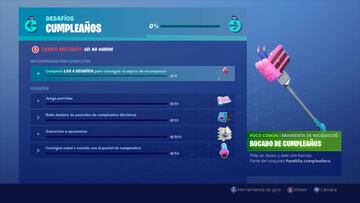 Fortnite Battle Royale: desaf&iacute;os de cumplea&ntilde;os 2019