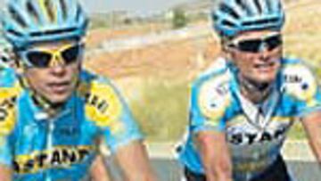 Kashechkin y Vinokourov, ayer.