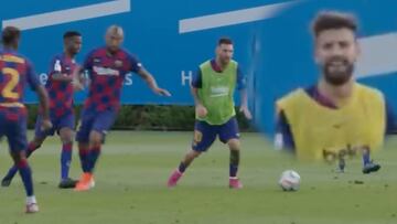 El choque de alta intensidad entre Vidal y Messi en la práctica