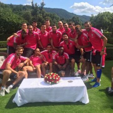 Morata y Llorente con sus compañeros de la Juventus.