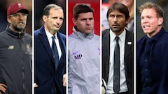 J&uuml;rgen Klopp, Massimiliano Allegri, Mauricio Pochettino, Antonio Conte, Julian Nagelsmann.