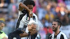 Cuadrado y su celebración con Allegri ¡Juve campeón!