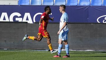 James Igbekeme celebra su gol frente al M&aacute;laga.