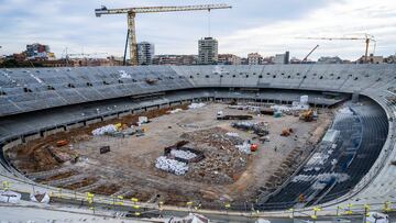 OBRAS AMPLIACION REMODELACION CAMP NOU BARCELONA.