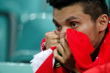 Portugal-Uruguay (1-2). Un aficionado portugués tras la eliminación en octavos de final.