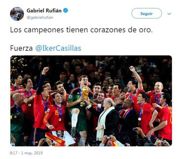 Deportistas, políticos, famosos... mandan fuerzas a Iker Casillas