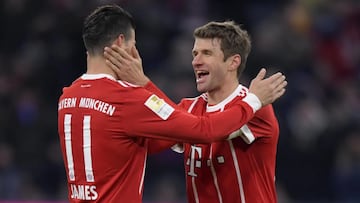 James Rodríguez se vuelve a ver con Thomas Müller