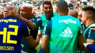 El tanto con que Palmeiras ganó el clásico a Corinthians