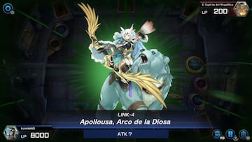 Cartas potentes del meta reciente, como Apollousa, Arco de la Diosa también están presentes en el juego