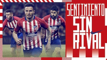 Sa&uacute;l &Ntilde;&iacute;guez, Diego Costa y Lucas Hern&aacute;ndez, con la nueva equipaci&oacute;n del Atl&eacute;tico de Madrid.