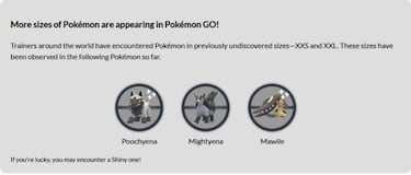 Pokémon GO is getting two new sizes for its creatures: XXL and XXS