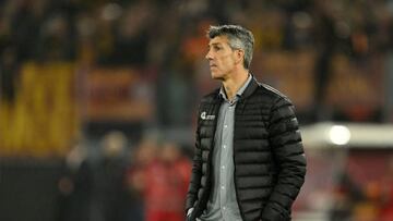 ROME, ITALY - MARCH 09: Imanol Alguacil, Head Coach of Real Sociedad, looks on during the UEFA Europa League round of 16 leg one match between AS Roma and Real Sociedad at Stadio Olimpico on March 09, 2023 in Rome, Italy. (Photo by Tullio Puglia - UEFA/UEFA via Getty Images)