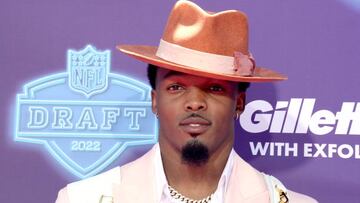 LAS VEGAS, NEVADA - APRIL 28: Nakobe Dean attends the 2022 NFL Draft on April 28, 2022 in Las Vegas, Nevada. (Photo by Mindy Small/Getty Images)