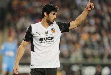 Guedes, tras el gol que le dio al Valencia el pase a la final de Copa.