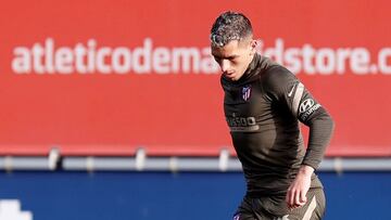 Torreira, en el entrenamiento del Atl&eacute;tico